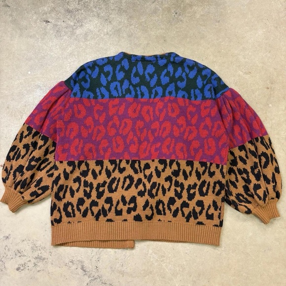 FARM Rio Multicolor Leopard Print Cardigan - Picture 2 of 3